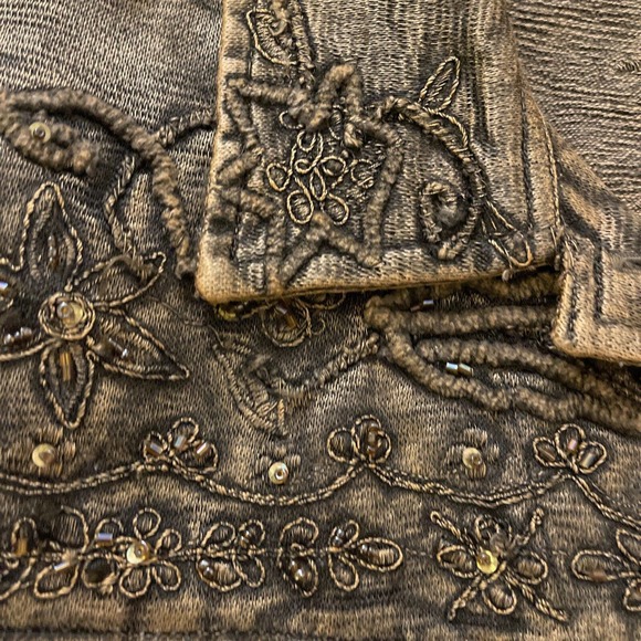 Vtg Metallic Medium Embroidered Crochet Lace Boho Flashback Blazer Jacket Women - Picture 13 of 16